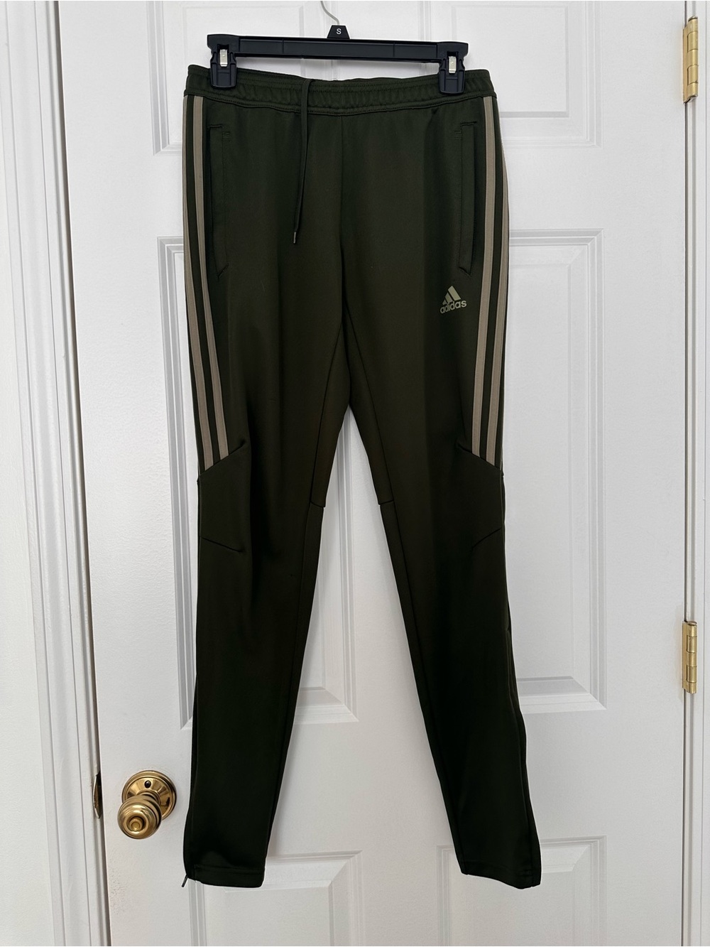 adidas Olive Green tiro pants with Three-Stripes Small